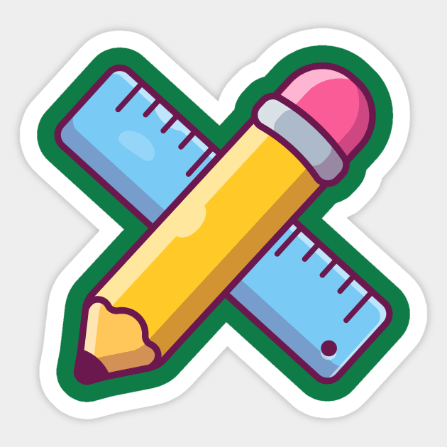 Pencil And Ruler Cartoon Sticker by Catalyst Labs